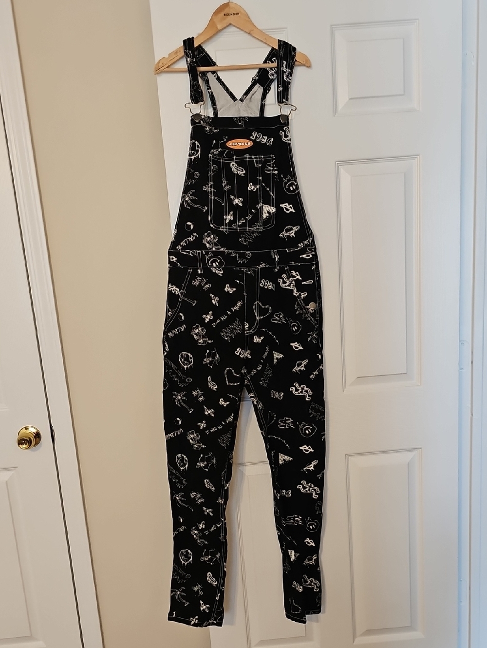 Airwalk Black and White Overalls Forever 21